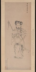 明 清 陳洪綬 準提佛母法像圖 軸 Bodhisattva Guanyin in the Form of the Buddha Mother
