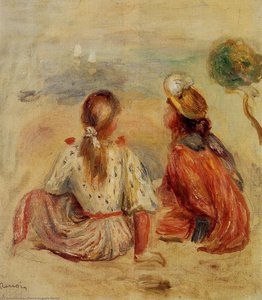 Young Girls On The Beach — Pierre-auguste Renoir, Impressionism