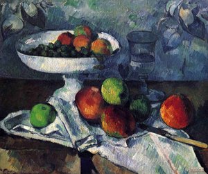 Compotier, Glass And Apples — Paul Cézanne, Post-impressionism