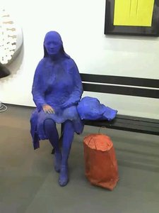 Blue Girl on Park Bench