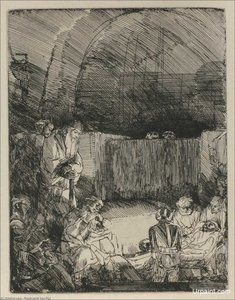 Jesus Christ Entombed — Rembrandt Van Rijn, Baroque Drama
