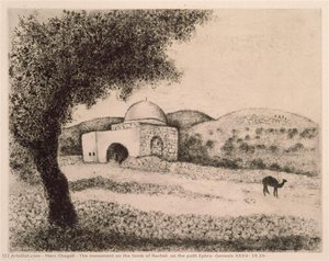 The Monument On The Tomb Of Rachel, On The Path Ephra (genesis Xxxv, 19 20) — Marc Chagall, Naive Art/primitivism
