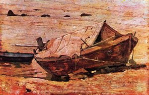 Beach With Boats — Giovanni Fattori