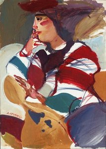 Theatrical Figure On A Yellow Sofa — Dimitris Mytaras