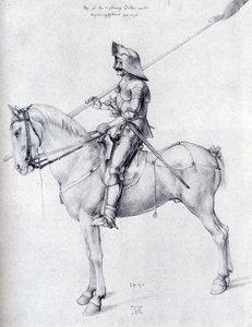 Man In Armor On Horseback — Albrecht Dürer