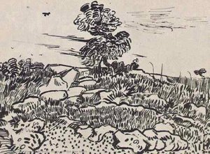 Rocks With Oak Tree Letters — Vincent Willem Van Gogh, Post-impressionism