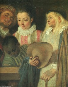 Actors From A French Theatre (detail) — Jean-antoine Watteau