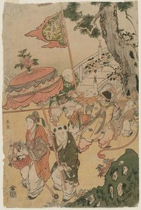Chinese Boys Pulling A Cart — Katsushika Hokusai