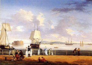 The Battery And Harbor, New York — Thomas Birch