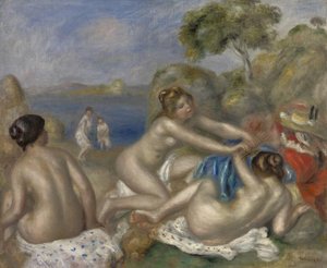 Bathers Playing With A Crab — Pierre-auguste Renoir