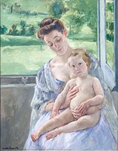 Mother And Child In The Conservatory — Mary Stevenson Cassatt, Impressionism