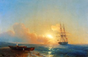 Fishermen On The Coast Of The Sea — Ivan Konstantinovich Aivazovsky