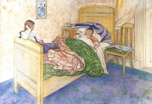 In Mother's Bed — Carl Larsson