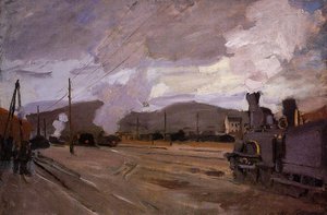 The Railroad Station At Argenteuil — Claude Monet