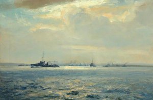 Destroyers On Scapa Flow — Arthur James Wetherall Burgess