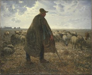 Shepherd Tending His Flock — Jean-françois Millet, Realist Movement