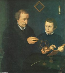 Portrait Of Johannes Neudörfer And His Son — Nicolas Neufchatel