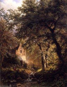 Boslandschap Met Kapel sous Bois