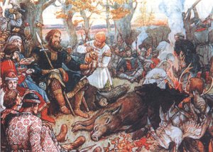Monomakh`s Hunting — Victor Vasnetsov