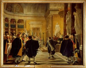 Le sénat français reçoit les drapeaux pris dans la campagne d'Autriche, 1er janvier 1806