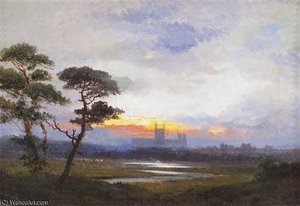 Ely Cathedral At Sunset — Edmund John Niemann