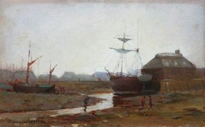 The Bar Pool and Boat Building Yard at Low Tide, Falmouth