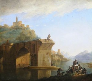 Landscape With A Bridge In The Italian Countryside — Jan Asselijn