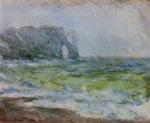 Etretat In The Rain — Claude Monet, Impressionism