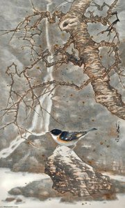 BIRD AMID AUTUMN LEAVES