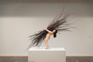 Woman With Sticks — Ron Mueck