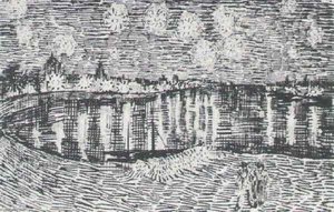 The Starry Night (draft) — Vincent Willem Van Gogh, Post-impressionism