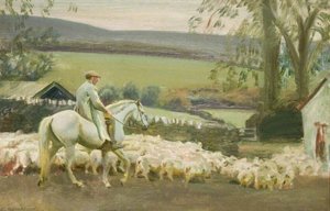 Bringing Home The Sheep, Withypool, Exmoor — Sir Alfred James Munnings