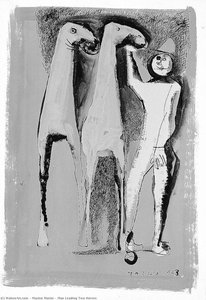 Man Leading Two Horses — Marino Marini