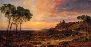 Sunset Over Lake Thrasemine — Jasper Francis Cropsey