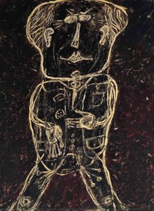 Monsieur Plume With Creases In His Trousers (portrait Of Henri Michaux) — Jean Philippe Arthur Dubuffet