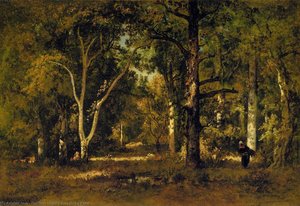 Gathering Wood under the Trees