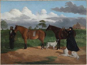 Mrs Adolphus Sceales With Black Jimmie On Merrang Station — Robert Hawker Dowling