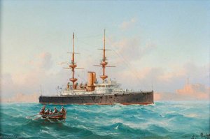 Hms 'royal Sovereign' Off Malta — Luigi Galea