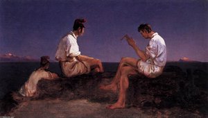 Fishermen At The Gulf Of Naples — Carl Blechen, Romantic Era