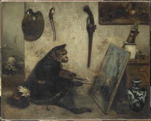 Le Singe Peintre Dit Aussi Interieur D'atelier — Alexandre Gabriel Decamps, Romanticism