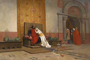 L'excommunication De Robert Le Pieux (a Replica Of The Painting By Jean Paul Laurens) — Arturo Michelena