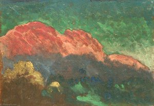 Trees And Red Tinged Hills — Sidney Herbert Sime