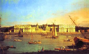 London - Greenwich Hospital From The North Bank Of The Thames — Canaletto