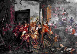 Closing the Gates at Hougoumont, 1815