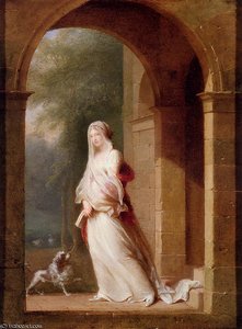 A young woman standing in an archway