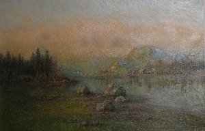 Morning Fjord, (painting) — John Olson Hammerstad