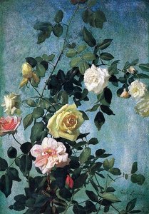 Pink, Yellow And White Roses — George Cochran Lambdin