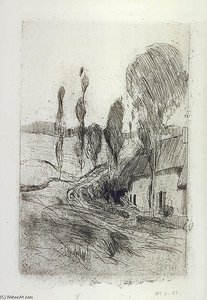 Road Near Honfleur — John Henry Twachtman, Tonalism
