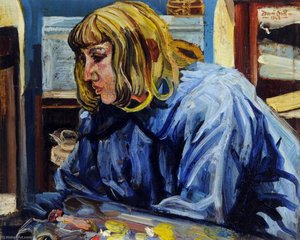 G. D. Painting In A Blue Smock — Francis Ferdinand Maurice Cook