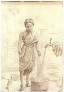 Woman Washing Clothes — Raja Ravi Varma
